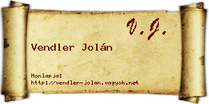 Vendler Jolán névjegykártya